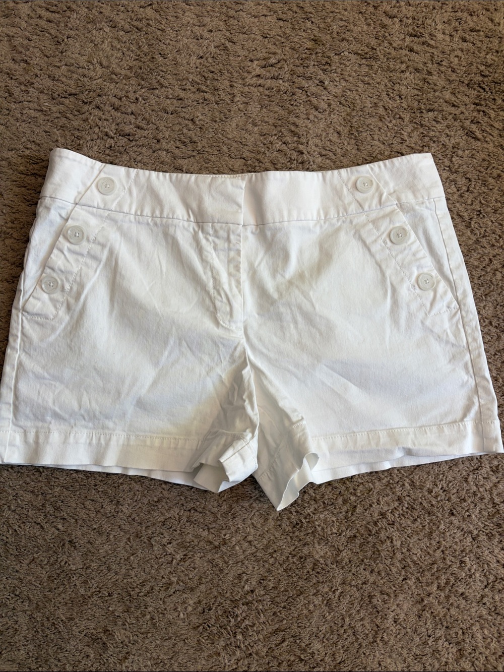 Loft Classic White Women’s Button-Detail Shorts